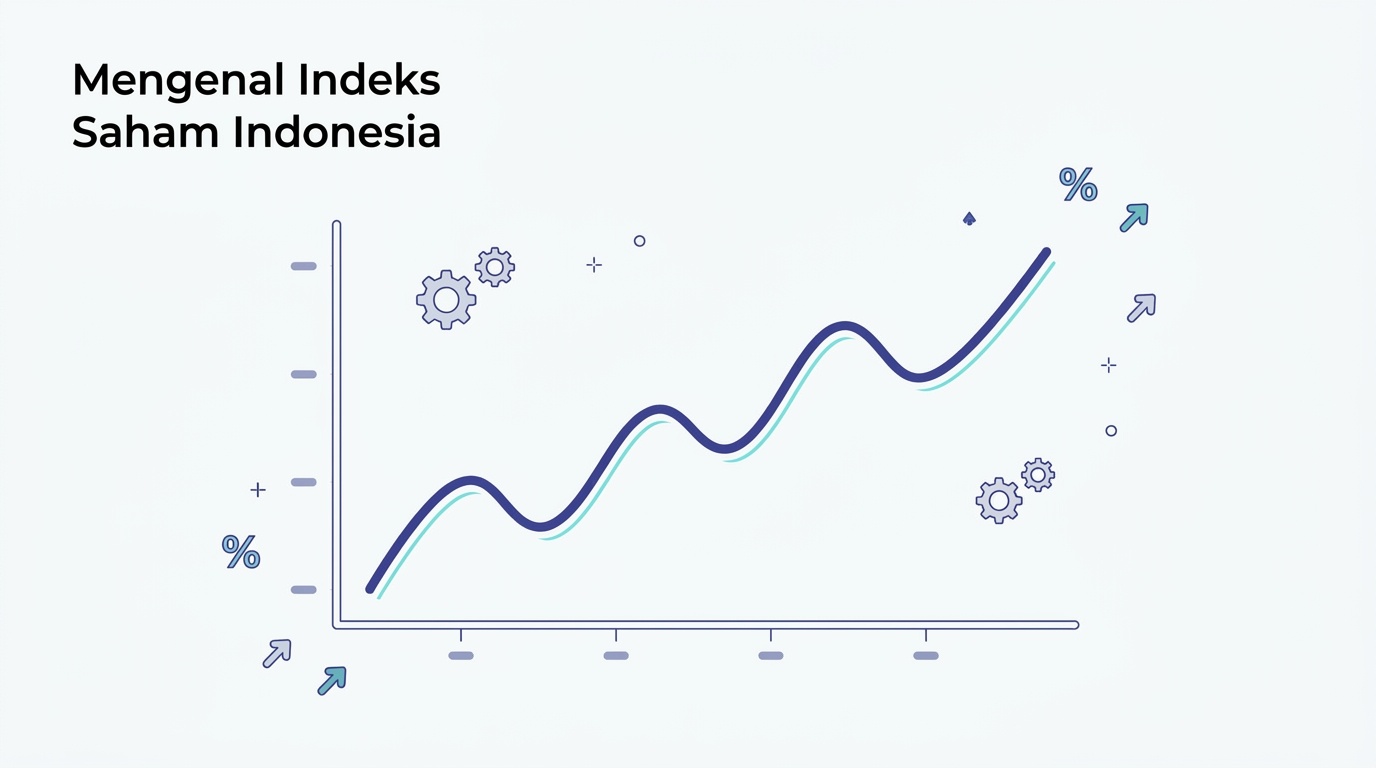 Tampilan grafik indeks bergerak naik turun dengan nuansa indigo