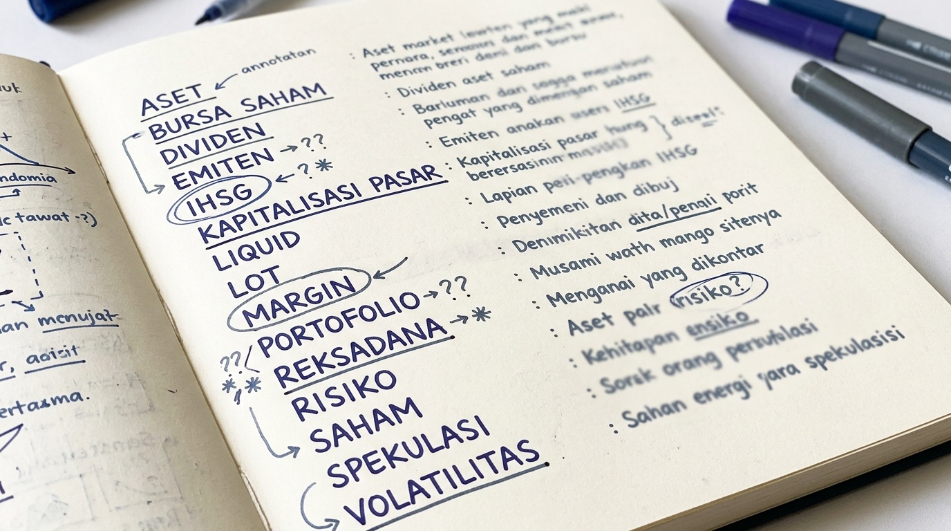 Halaman glosarium istilah saham